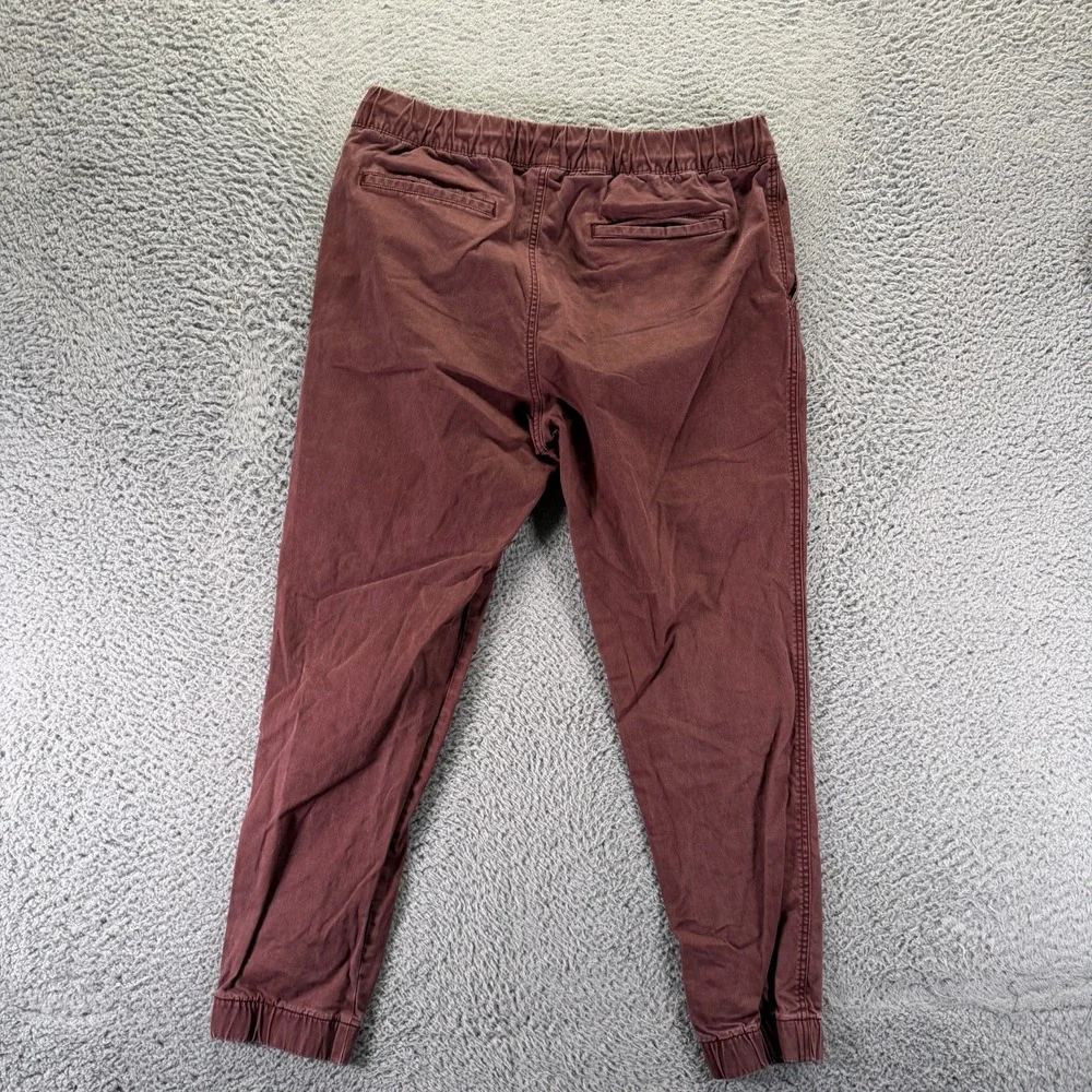 Old Navy Built-In Flex Pant Men's L Red Cotton Jogger Tapered Preppy Stretch